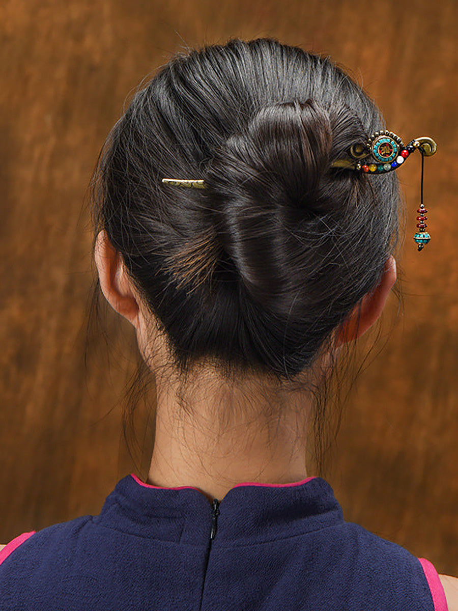 (2 PCS))Retro Elegant Pendant Hairpin
