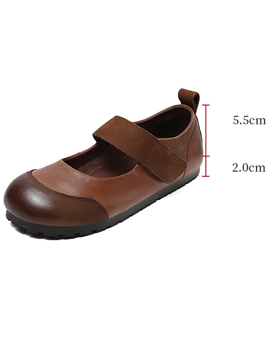 Women Summer Soft Solid Leather Flat Shoes