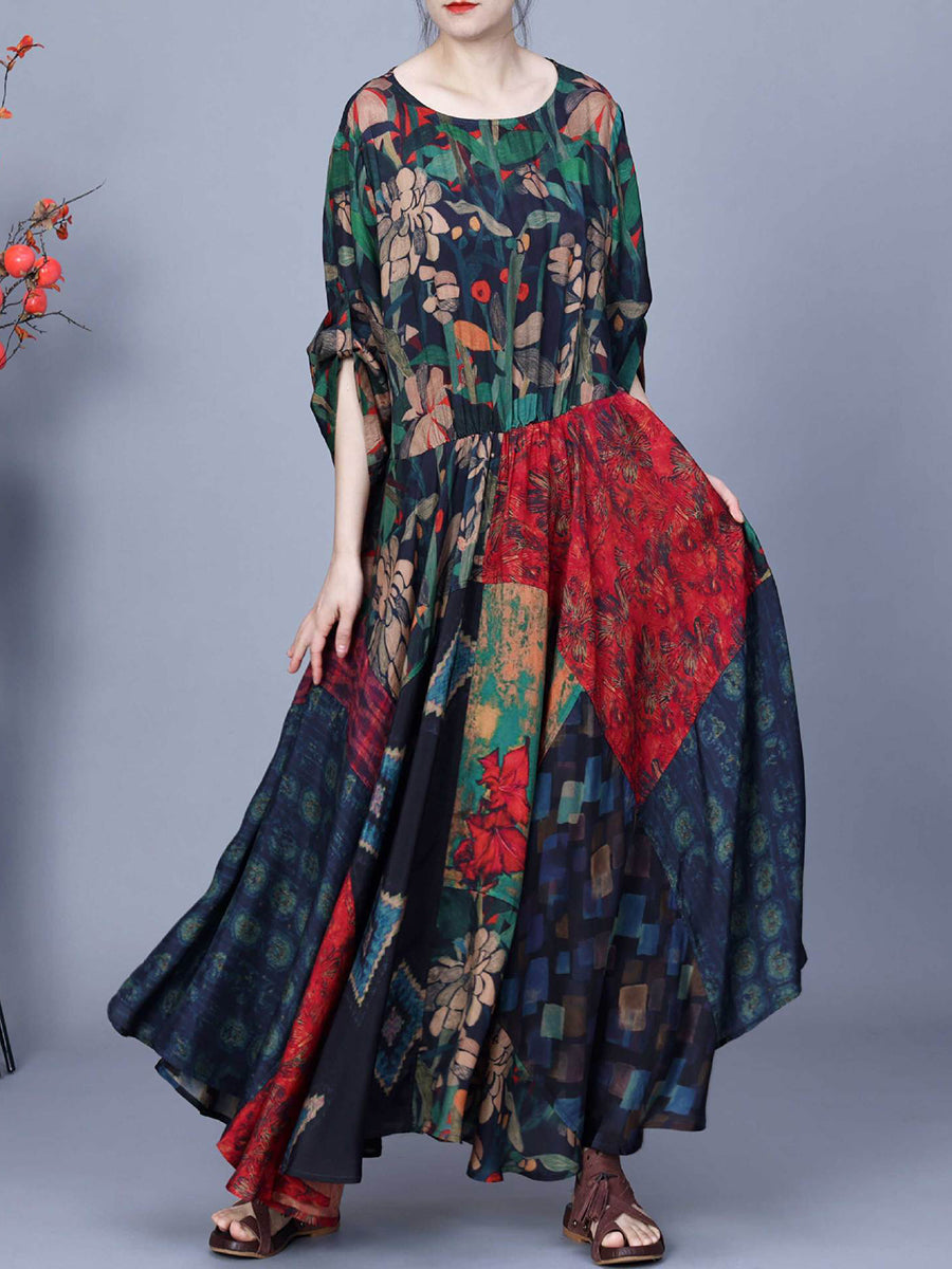 Women Spring Casual Irregular Spliced Dress