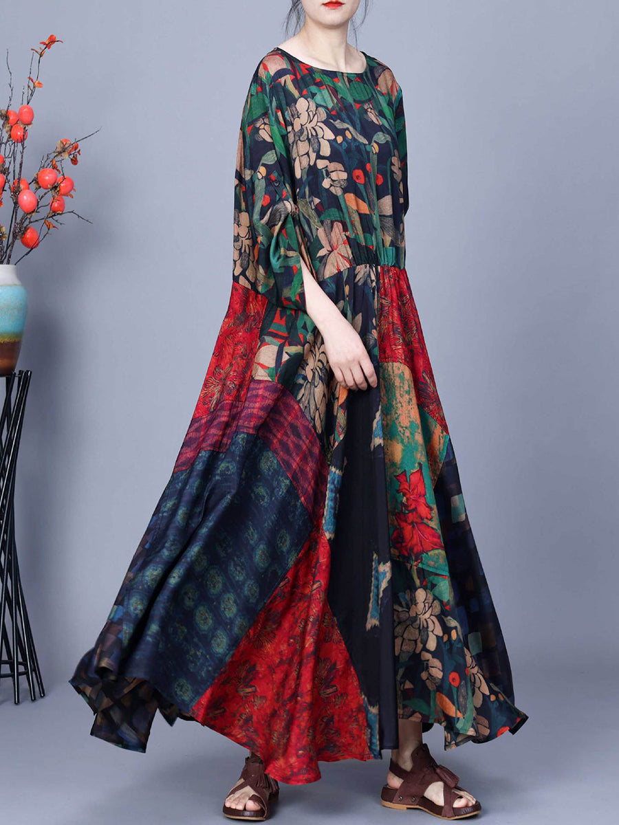 Women Spring Casual Irregular Spliced Dress