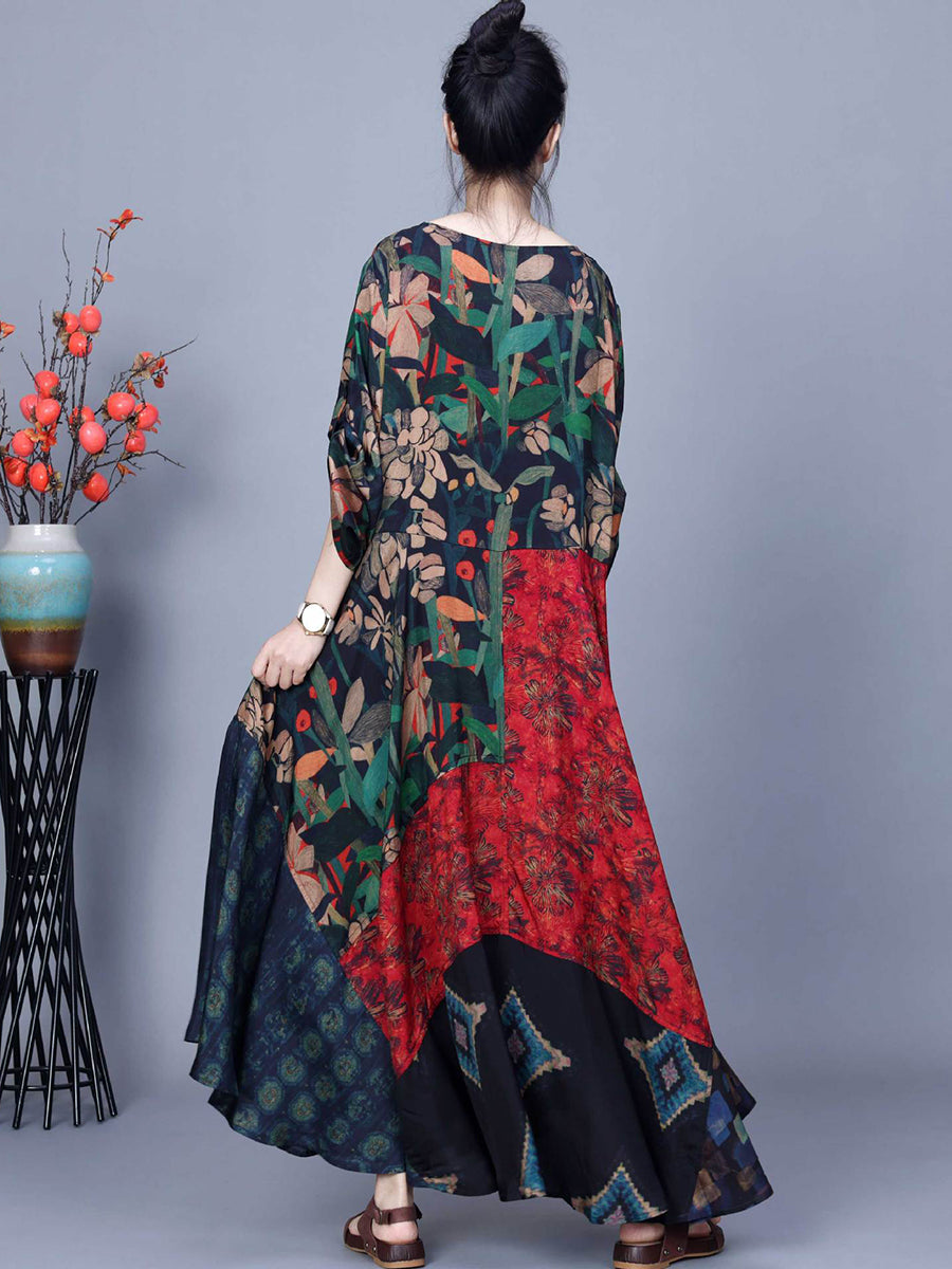 Women Spring Casual Irregular Spliced Dress
