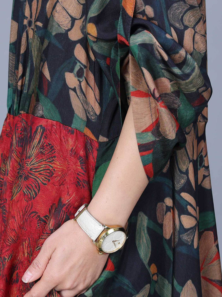 Women Spring Casual Irregular Spliced Dress