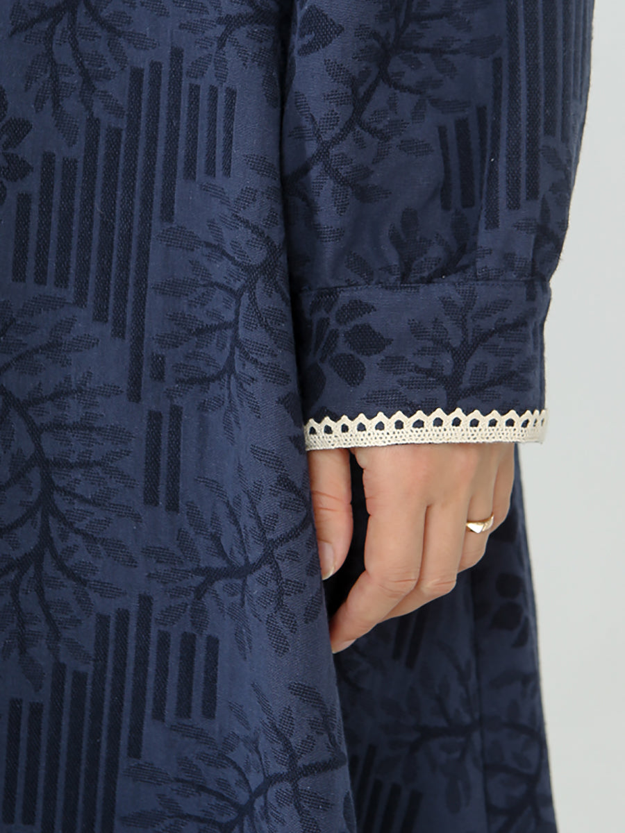 PLUS Size - Women Patchwork Long Sleeve Maxi Dress